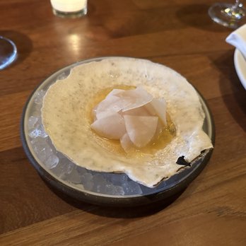 The Four Horsemen - scallop, leche de Tigre, kohlrabi - Wine Bars Near Me - Brooklyn, New York The Four Horsemen - scallop, leche de Tigre, kohlrabi - Wine Bars Near Me - Brooklyn, New York