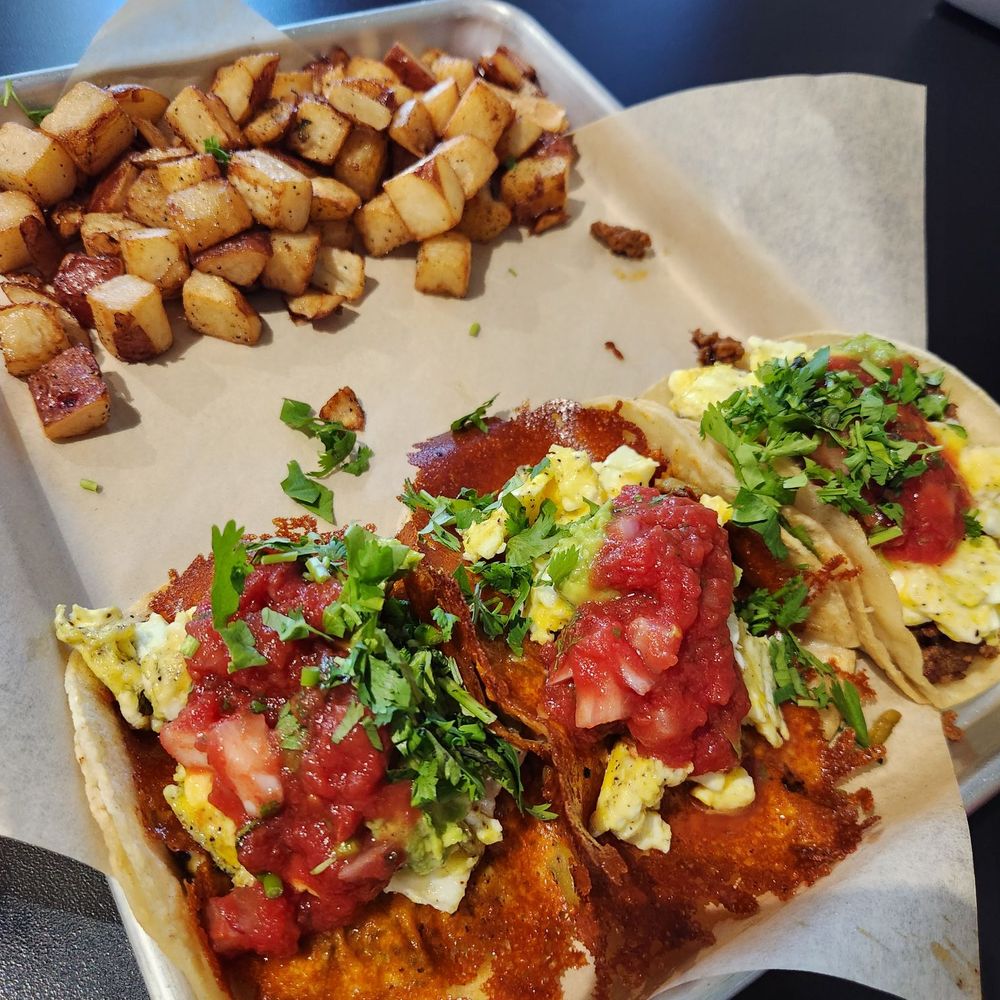 Thanks A Brunch - Gilbert - Mix and match tacos, 2 green chili and one soyrizo - Burgers Near Me - Gilbert, Arizona Thanks A Brunch - Gilbert - Mix and match tacos, 2 green chili and one soyrizo - Burgers Near Me - Gilbert, Arizona