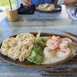 Shrimp with cilantro and garlic cream sauce. Shrimp with cilantro and garlic cream sauce.