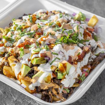 Mariscos Alex - Fries with Asada or Camaron - Food Trucks Near Me - Compton, California