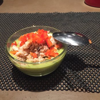 The Knotted Apron - Cold avocado crab soup, made that too!! - Caterers Near Me