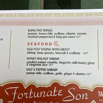 Fortunate Son - Menu - Chinese Near Me - San Diego, California Fortunate Son - Menu - Chinese Near Me - San Diego, California