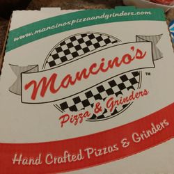 Mancino's Pizza & Grinders - Pizza box. MancinosPizzaAndGrinders.com