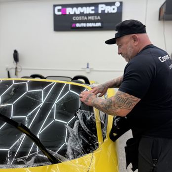 Platinum Plus Detailing - Applying windshield protection film, to help guard against rockchips hitting your windshield. - Auto Detailing Near Me - Costa Mesa, California Platinum Plus Detailing - Applying windshield protection film, to help guard against rockchips hitting your windshield. - Auto Detailing Near Me - Costa Mesa, California