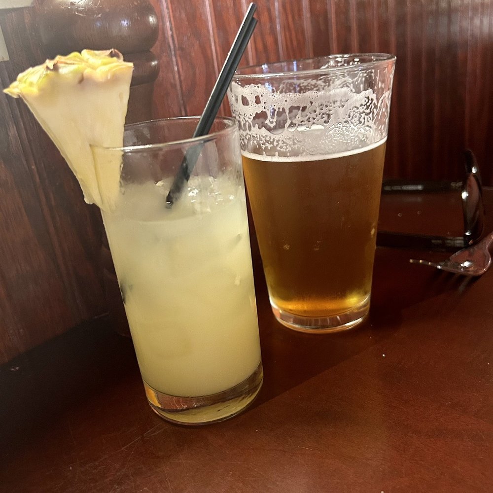 Blue Marlin - NA pineapple mock tail and local IPA. - Seafood Near Me - Columbia, South Carolina