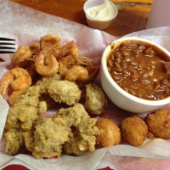 Ouzts Too - Fried Oyster/Shrimp Dinner w/baked beans instead of fries...everything was delicious by the fried oysters were easily the standout - Seafood Near Me - Crawfordville, Florida Ouzts Too - Fried Oyster/Shrimp Dinner w/baked beans instead of fries...everything was delicious by the fried oysters were easily the standout - Seafood Near Me - Crawfordville, Florida
