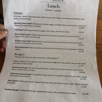 The Landing At Mackey’s - Menu 2 - Seafood Near Me - Roper, North Carolina