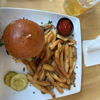 Nosh Kitchen Bar - Hot Sweet and Spicy Bacon Cheese Burger - Sandwiches Near Me - Portland, Maine Nosh Kitchen Bar - Hot Sweet and Spicy Bacon Cheese Burger - Sandwiches Near Me - Portland, Maine
