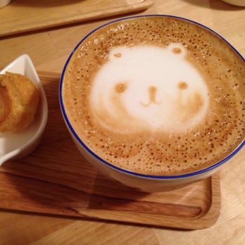 Cafe Maji - The Irish cream latte. Comes with a cream puff! - Coffee & Tea Near Me - Artesia, California