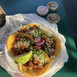 La Casita Mexican Grill - Al Pastor tacos! Very good tacos land and hot sauce!