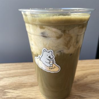 Choji - $10.01 ($8.50 + 0.75 oat milk): Fig Hojicha Latte (unsweetened). Foam nice & sweet, no hojicha flavor - Bubble Tea Near Me - New York, New York Choji - $10.01 ($8.50 + 0.75 oat milk): Fig Hojicha Latte (unsweetened). Foam nice & sweet, no hojicha flavor - Bubble Tea Near Me - New York, New York