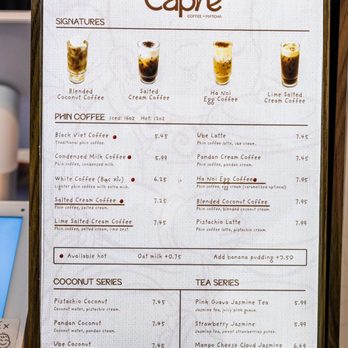 Ca Phe - Menu (Sep 2026) - Coffee & Tea Near Me - Toronto, Ontario