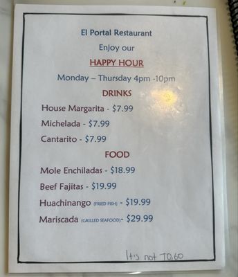 Menu photo 2 El Portal Restaurant San Leandro, CA
