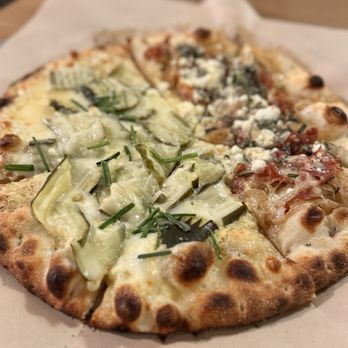 Moonraker Millhouse - 1/2 Pickle Pizza, 1/2 Prosciutto and the Goat Pizza - Breweries Near Me - Cameron Park, California Moonraker Millhouse - 1/2 Pickle Pizza, 1/2 Prosciutto and the Goat Pizza - Breweries Near Me - Cameron Park, California