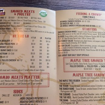 Maple Tree BBQ - Menu - Barbeque Near Me - Riverhead, New York Maple Tree BBQ - Menu - Barbeque Near Me - Riverhead, New York