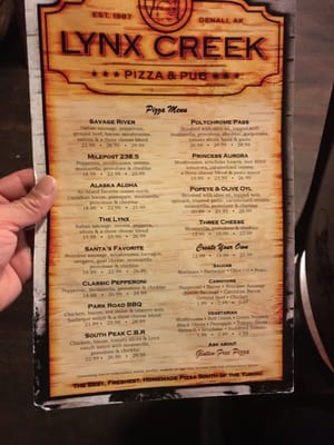 Menu photo 8 Lynx Creek Pizza Healy, AK