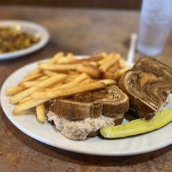 Raspberries Cafe - Tuna Melt on Rye with fries