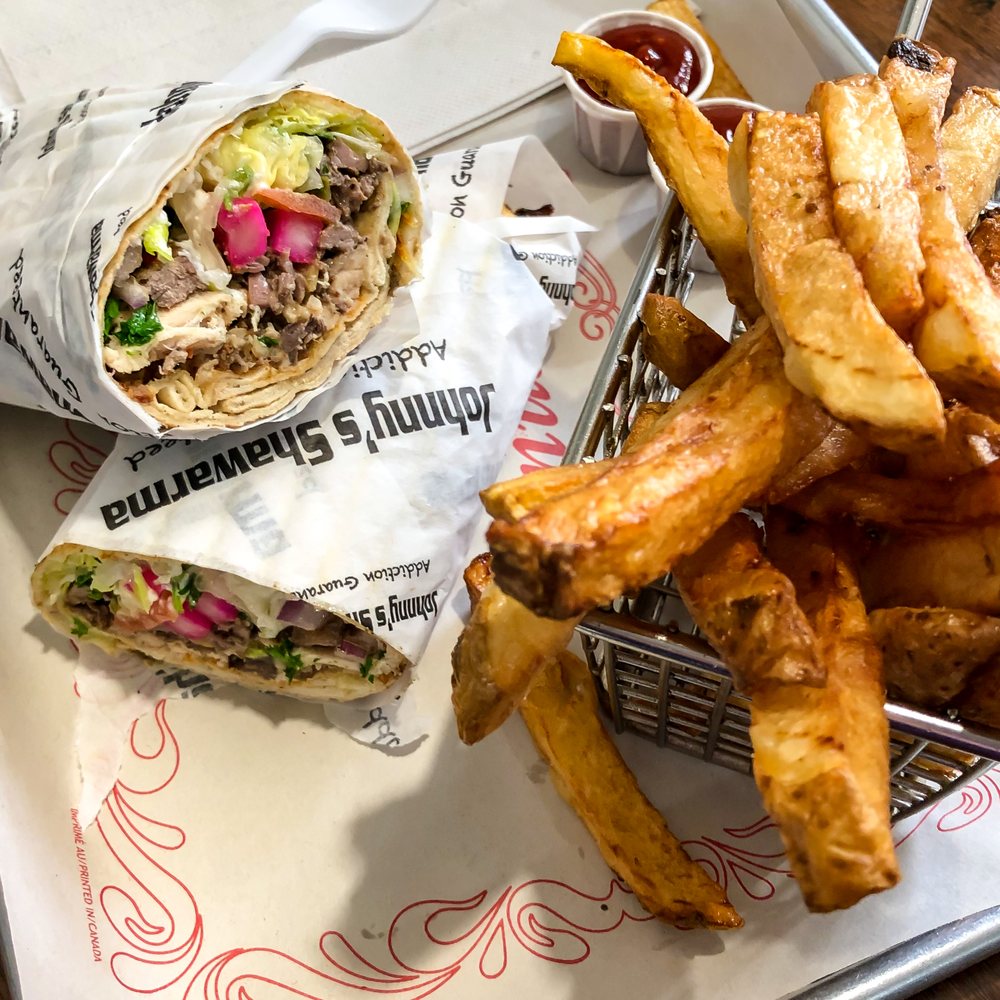 Johnny's Shawarma - Wrap/fries combo - comes with pop $10.49 - Middle Eastern Near Me - Toronto, Ontario Johnny's Shawarma - Wrap/fries combo - comes with pop $10.49 - Middle Eastern Near Me - Toronto, Ontario