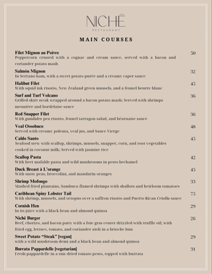 Menu photo 2 Niche Restaurant San Juan, PR Menu photo 2 Niche Restaurant San Juan, PR