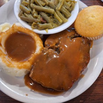 Cottage Inn - The daily meatloaf special with two sides. Mashed potatoes and green beans we're my choice today - American Near Me - Louisville, Kentucky