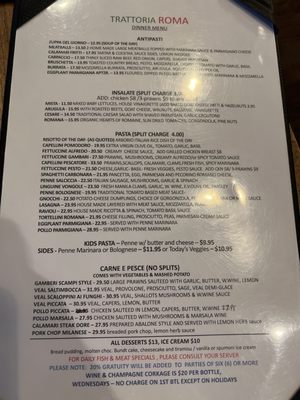 Menu photo 1 Trattoria Roma Petaluma, CA Menu photo 1 Trattoria Roma Petaluma, CA