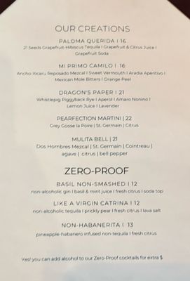 Menu photo 4 The Dragon Room Bar Santa Fe, NM