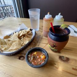 Taqueria La Esquinita - Mango salsa and chips are free.