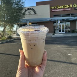 Broken cream coffee