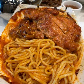 Leisure Cafe - Baked chicken spaghetti with red sauce - Cantonese Near Me - San Leandro, California Leisure Cafe - Baked chicken spaghetti with red sauce - Cantonese Near Me - San Leandro, California