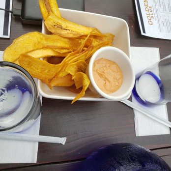 Golden Blue Bar & Restaurant - plantain chips with dip - Caribbean Near Me - Brooklyn, New York Golden Blue Bar & Restaurant - plantain chips with dip - Caribbean Near Me - Brooklyn, New York