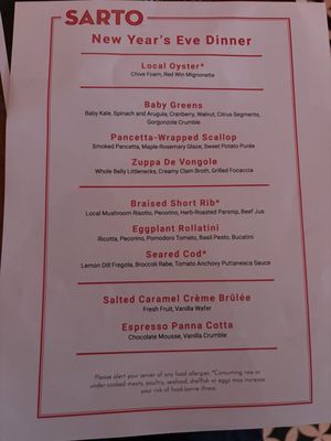 Menu photo 2 Sarto Restaurant Providence, RI
