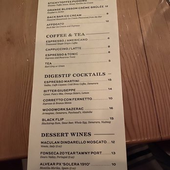 Woodwork - Dessert menu - Canadian (New) Near Me - Edmonton, Alberta Woodwork - Dessert menu - Canadian (New) Near Me - Edmonton, Alberta