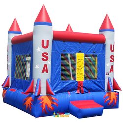 Jump into fun with our patriotic All-American Bounce House! Perfect for celebrations & events. Book now!