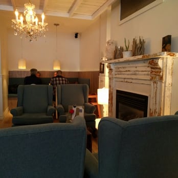 Leonhard's Café & Restaurant - Lounge area by the fireplace - Coffee & Tea Near Me - Charlottetown, Prince Edward Island