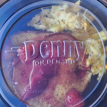 Denny's - Yummy French toast with strawberry and leftover eggs. - American Near Me - Las Vegas, Nevada