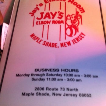 Jay's Elbow Room - The menu and phone number. - Dive Bars Near Me - Maple Shade, New Jersey Jay's Elbow Room - The menu and phone number. - Dive Bars Near Me - Maple Shade, New Jersey