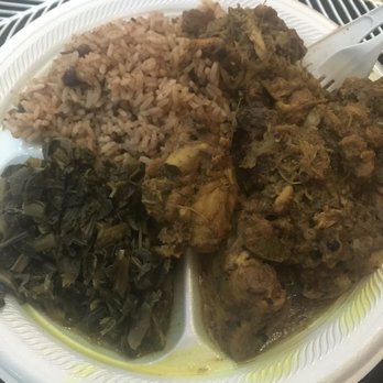 Caribbica Soul - Dark meat curry with collard greens, rice and peas - Caribbean Near Me - Roanoke, Virginia Caribbica Soul - Dark meat curry with collard greens, rice and peas - Caribbean Near Me - Roanoke, Virginia