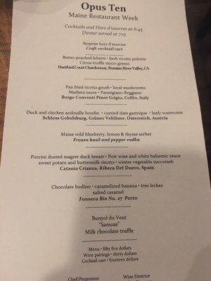 Menu photo 2 David's Opus Ten Portland, ME