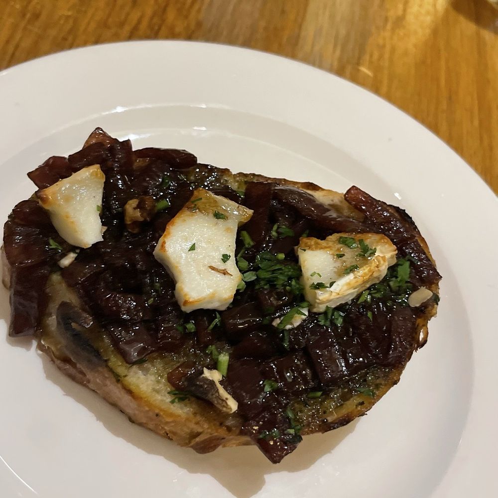 Rocca - Caramelized Onion and Goat Cheese Crostino - Italian Near Me - London, XGL