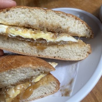Doppio Coffee - Breakfast sandwich #5 -- caramelized onions & apple butter - Sandwiches Near Me - Hood River, Oregon