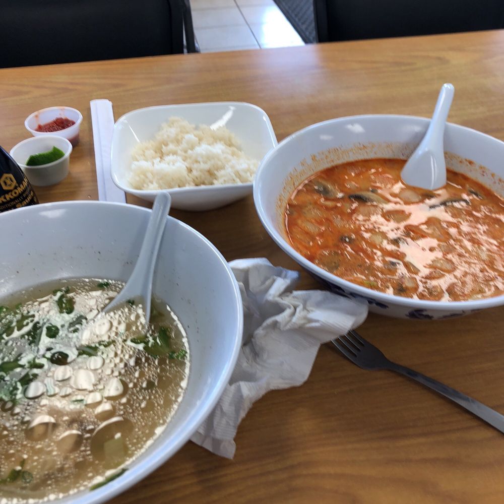Asian Kitchen - two bowls of soup and rice on a table - Asian Fusion Near Me - Pecos, Texas Asian Kitchen - two bowls of soup and rice on a table - Asian Fusion Near Me - Pecos, Texas