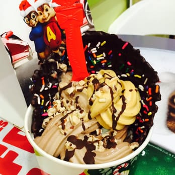 Menchie's - Froyo in a chocolate dipped waffle bowl, best way to end a long day. - Ice Cream & Frozen Yogurt Near Me - Folsom, California