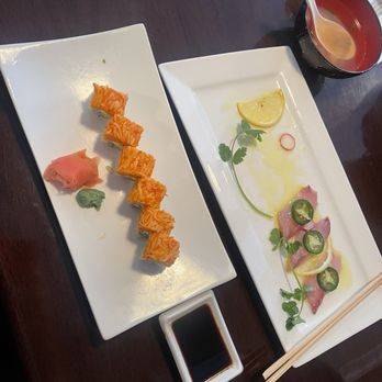 Osan Japanese Restaurant - Chefs special's Hamachi jalapeno Red Devil roll - Japanese Near Me - Fredericksburg, Virginia Osan Japanese Restaurant - Chefs special's Hamachi jalapeno Red Devil roll - Japanese Near Me - Fredericksburg, Virginia