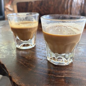 Carpenter Coffee Bar - Two "cortados" -- no foam, room temperature. Requested honey, did not receive. - Coffee & Tea Near Me - Austin, Texas