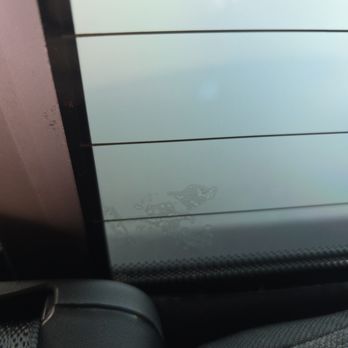 Tint Express - Sticker Residue, after they came out to fix it - Car Window Tinting Near Me Tint Express - Sticker Residue, after they came out to fix it - Car Window Tinting Near Me