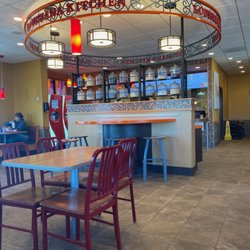The view of the inside of the restaurant