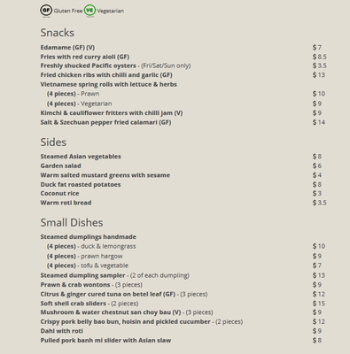 Menu photo 1 The National Hotel Richmond, VIC