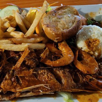 El Barco Mexican Restaurant - Fried snapper with shrimp draped in a flavorful spicy sauce. - Mexican Near Me - Columbus, Ohio