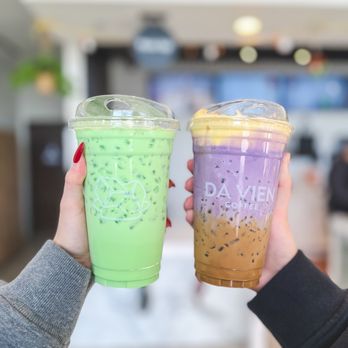 Da Vien Coffee - Pandan Milk & Ube coffee w/ egg foam - Desserts Near Me - Westminster, California Da Vien Coffee - Pandan Milk & Ube coffee w/ egg foam - Desserts Near Me - Westminster, California