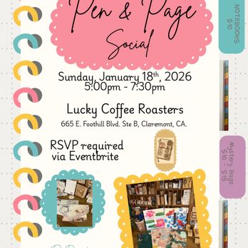 Lucky's Coffee Roasters - Stationery/Journaling Event! - Coffee & Tea Near Me - Claremont, California